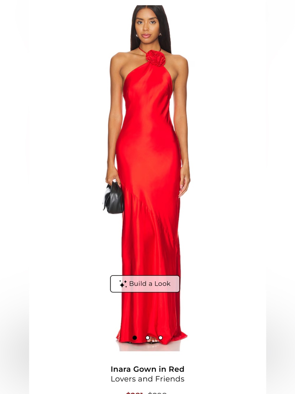 Lovers + Friends Red One-Shoulder Satin Maxi Dress